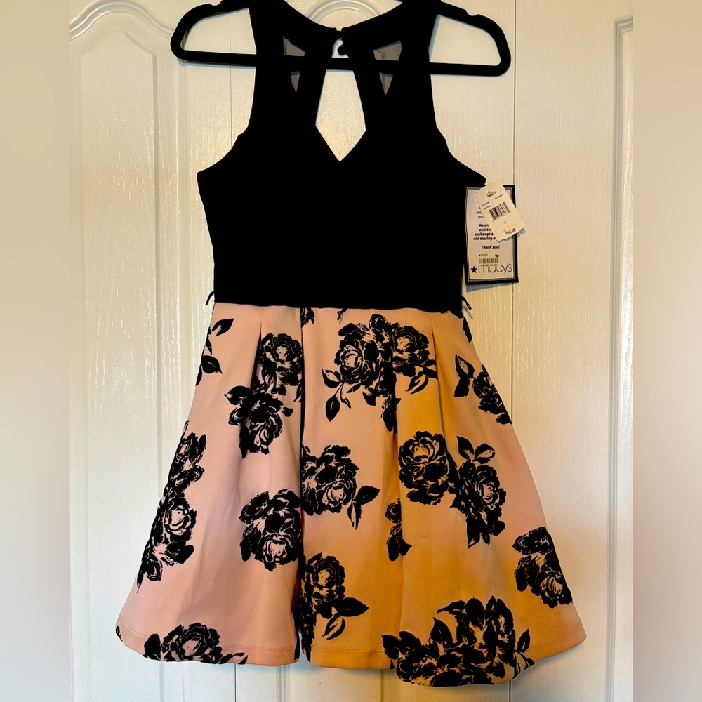 Crystal Doll Blush Velvet Juniors Formal Cocktail Dress